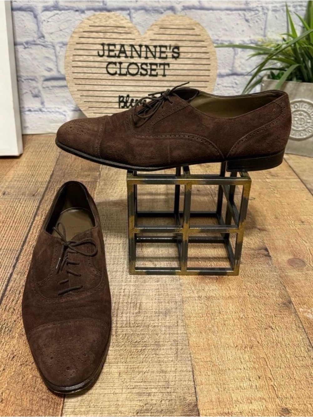 Bally Townsend Parawet Cigar Snuff Suede Broque Captoe Dress Shoes‎ Sz 10.5D